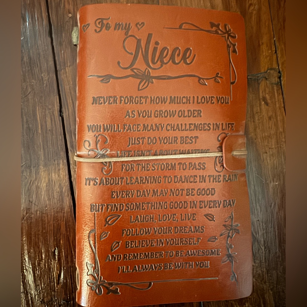 Brown Leather Engraved Journal for niece